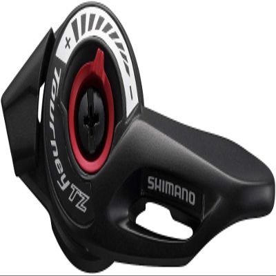 SHIMANO Shift LVR TZ500 Thumb Shifter, Left Hand, Black Polished Aluminium