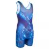 KO Sports Gear Unisex Wrestling Singlet for Adult Wrestlers - Wrestling Singlet for Men & Women - Bold Durable Uniform, Stretchy Breathable Material - Blue Phoenix, Adult XX-Large view 2