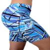 Adoretex Women's 4 Way Stretch Sport Board Shorts Swimsuit Bottom Skinny Capris Swim Shorts-FJ002-Blue-Large view 1
