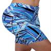 Adoretex Women's 4 Way Stretch Sport Board Shorts Swimsuit Bottom Skinny Capris Swim Shorts-FJ002-Blue-Large view 2