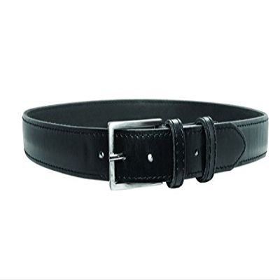 Reinforced Dress Belt for Concealed Holster - Plain Black - Chrome Buckle - 040-40