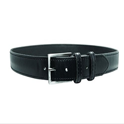 Reinforced Dress Belt for Concealed Holster - Plain Black - Chrome Buckle - 040-40