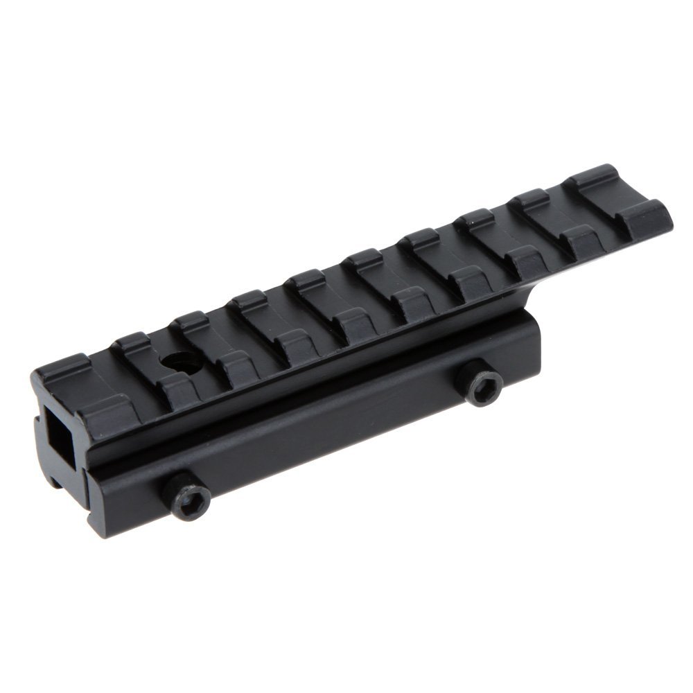 HIGOO Tactical High Profile Dovetail Weaver Rail Adapter, 11mm to 20mm Picatinny Riser Mount