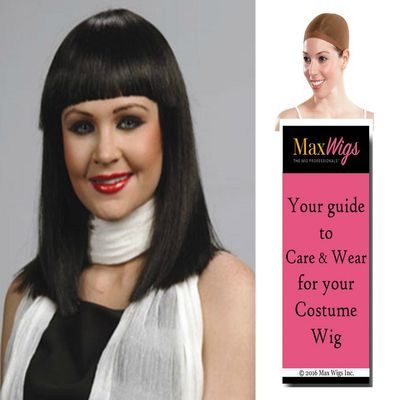 Cleo Straight color HUNTER - Enigma Wigs Blunt Cut Cleopatra Futuristic Women Cosplay Bundle with Cap, MaxWigs Costume Wig Care Guide