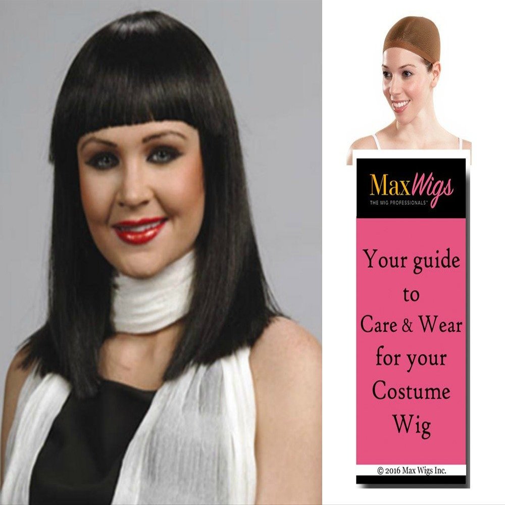 Cleo Straight color HUNTER - Enigma Wigs Blunt Cut Cleopatra Futuristic Women Cosplay Bundle with Cap, MaxWigs Costume Wig Care Guide