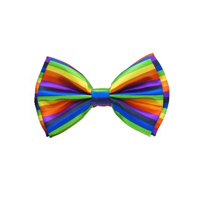 LAfashionist Men's Novelty Tuxedo Wedding Party Adjustable Satin Rainbow Multicolor Bowtie (Rainbow Banded)
