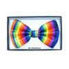 LAfashionist Men's Novelty Tuxedo Wedding Party Adjustable Satin Rainbow Multicolor Bowtie (Rainbow Striped) view 1