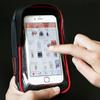 Bicycle Mobile Phone Bracket Transparent Touchable Pouch Case 360 Degree Rotating Waterproof Holder Bike Bag for Smartphones GPS (Red) view 3