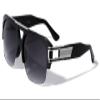 Dweebzilla Gazelle B-Boy Square Metal & Plastic Retro Aviator Sunglasses (Black & Silver Frame, Black) view 1