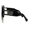 Dweebzilla Gazelle B-Boy Square Metal & Plastic Retro Aviator Sunglasses (Black & Silver Frame, Black) view 3