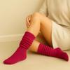 AWS/American Made Slouchy Scrunch Cotton Slouch Socks for Women Shoe Size 5 to 10 (Fuchsia, 1 Pair) view 2