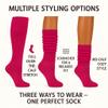 AWS/American Made Slouchy Scrunch Cotton Slouch Socks for Women Shoe Size 5 to 10 (Fuchsia, 1 Pair) view 4