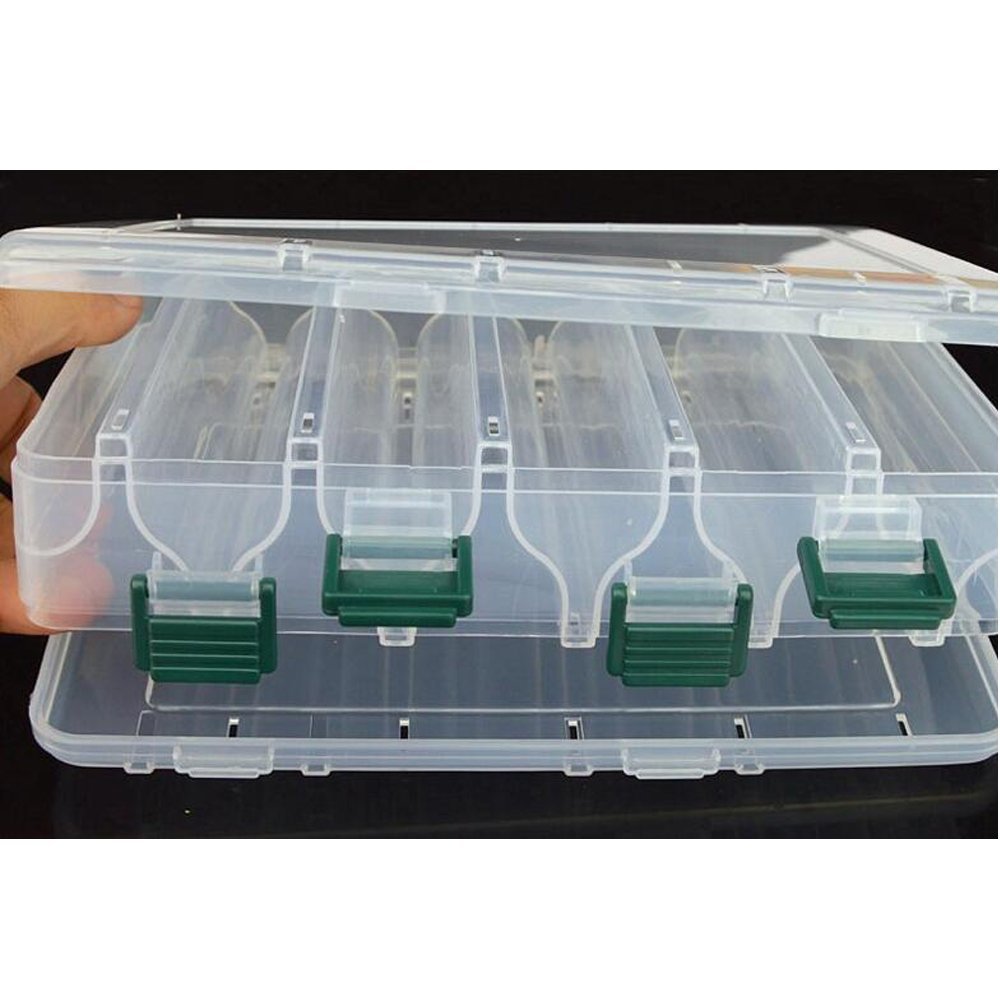 AGadget Clear Plastic Fishing Lure Storage Hooks Tools Accessories Container Box Double Sided