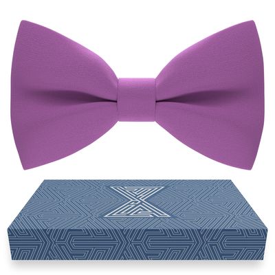Bow Tie House Men's Classic Pre-Tied Bow Tie Formal Solid Tuxedo (Large, Mauve Rose)