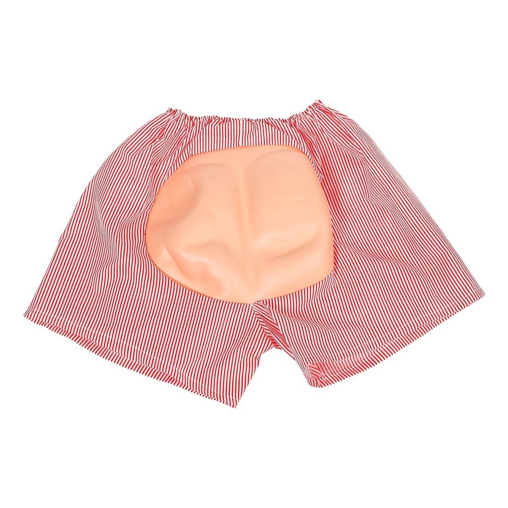 BESTOYARD Funny Eva Mooning Shorts for Adults, Hilarious Costume Party Bottoms with Red White Stripes for Halloween and Festivals