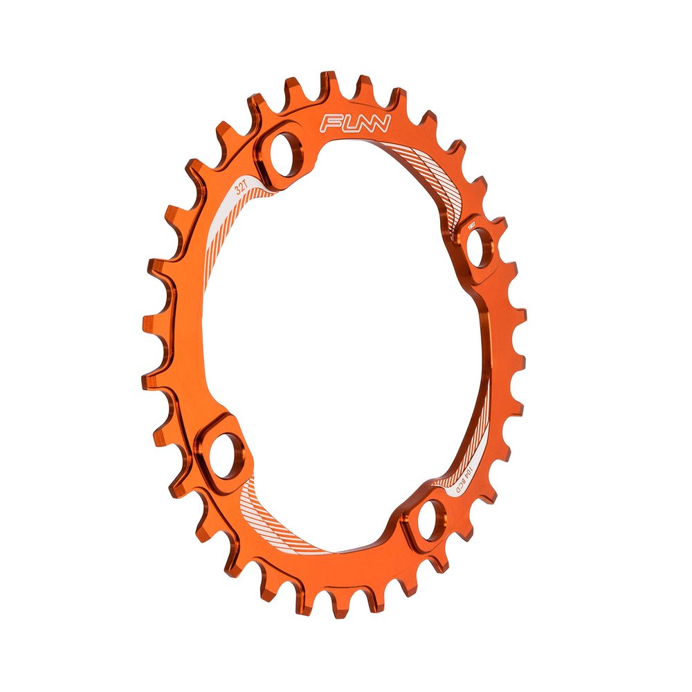 Funn Solo Narrow Wide Chainring for 9 10 11 12 Speed Chain, Fits 104mm BCD Interface Crankset, Single Speed Bike Chain Ring for MTB, BMX Bike, Gravel Bike and Road Bike (32T, Orange)