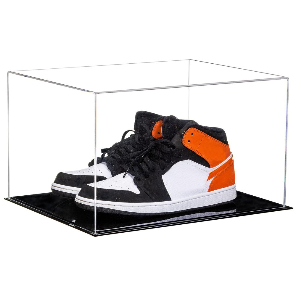 Better Display Cases Acrylic Clear Basketball Shoe Display Case with Black Acrylic Base (A025-DS)