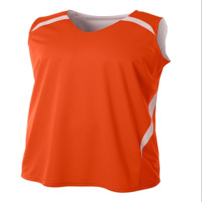A4 Youth Double Double Jersey, Orange/White, Large