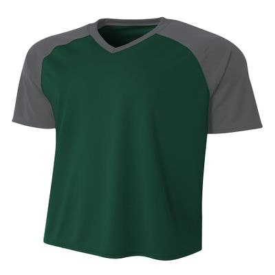 A4 Mens Strike Raglan Tee, 3XL, Forest/Graphite