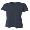 A4 Womens Topflight Heather Tee, Small, Navy view 1