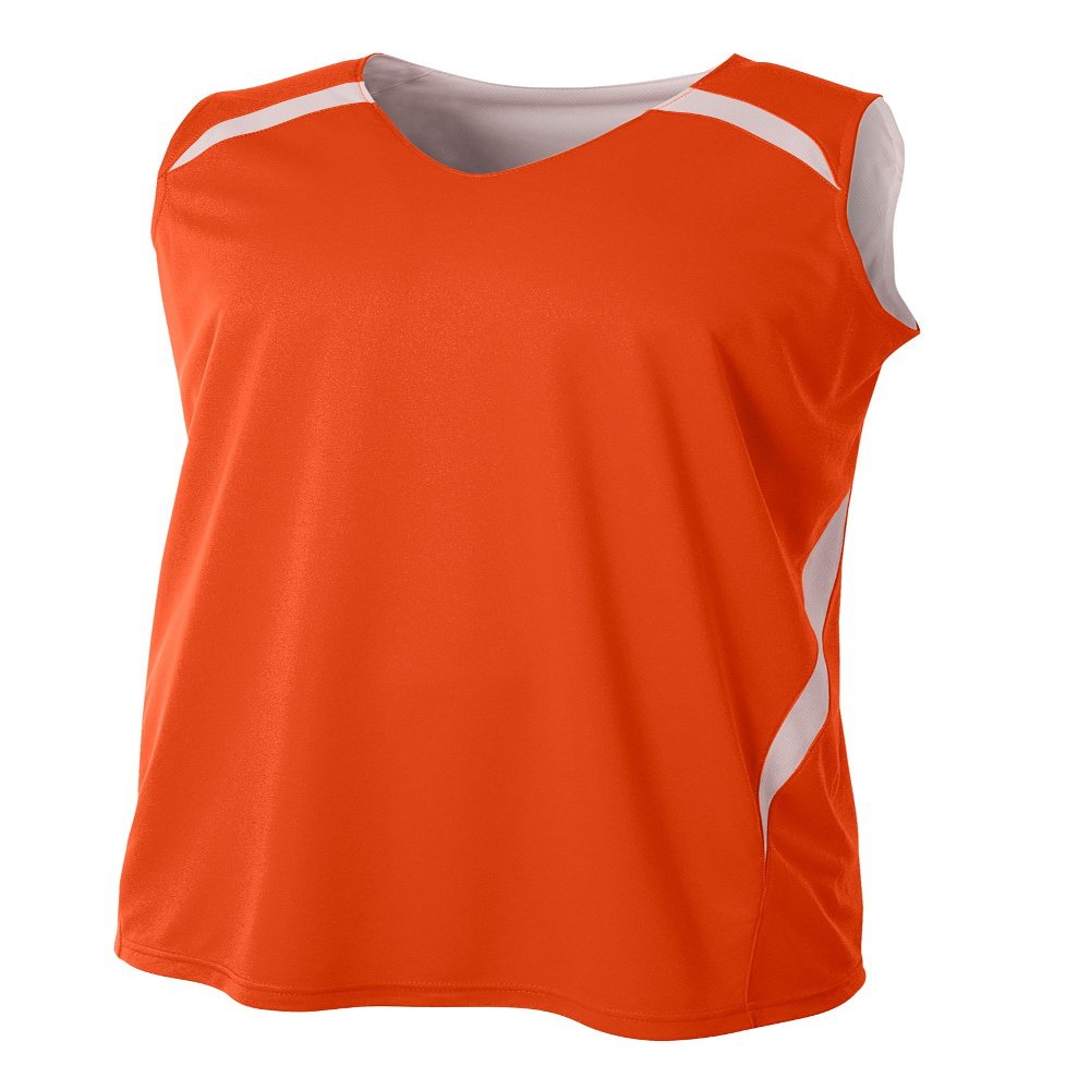 A4 Youth Double Double Jersey, Orange/White, Medium