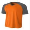 A4 Mens Strike Raglan Tee, XL, Safety Orange/Graphite view 1
