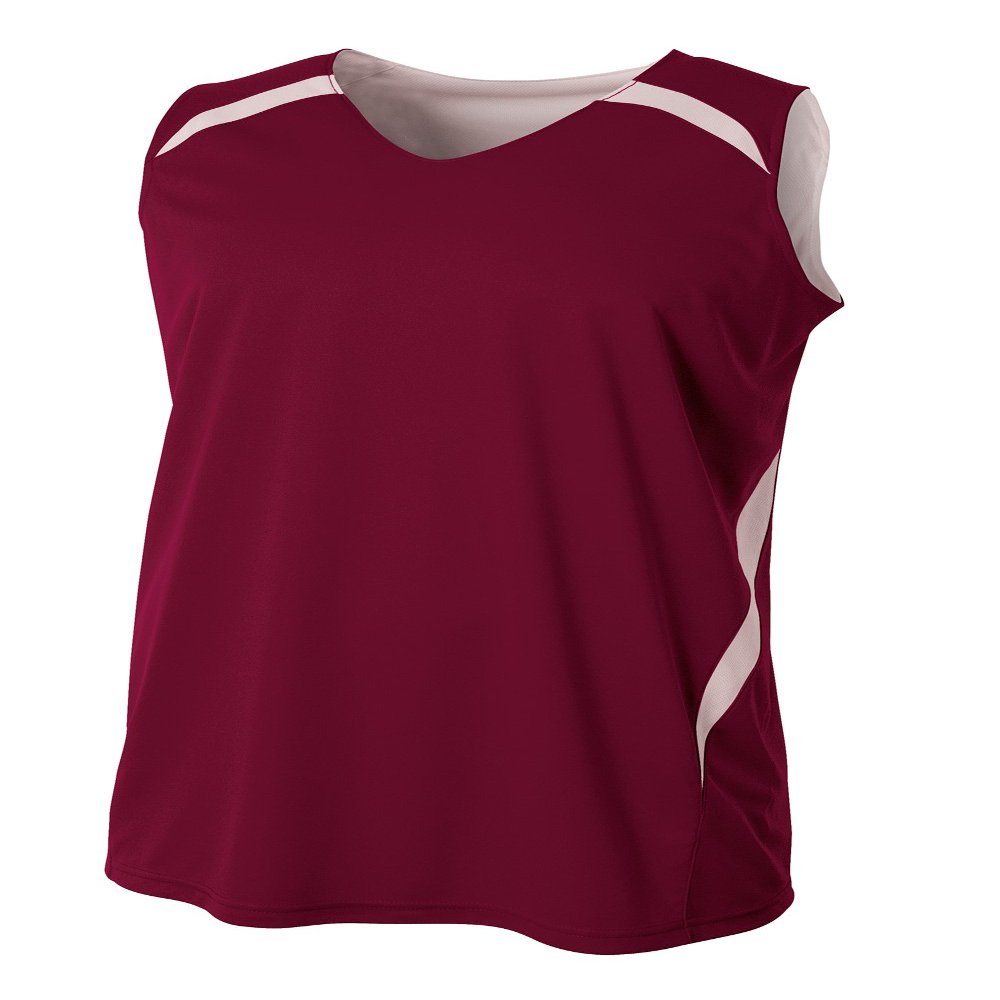 A4 Mens Double Double Jersey, Small, Maroon White