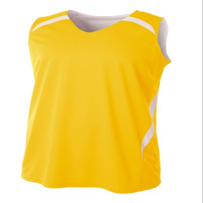 A4 Mens Double Double Jersey, 3XL, Gold/White