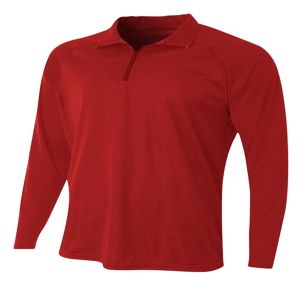 A4 Mens Daily 1/4 Zip, 2XL, Scarlet