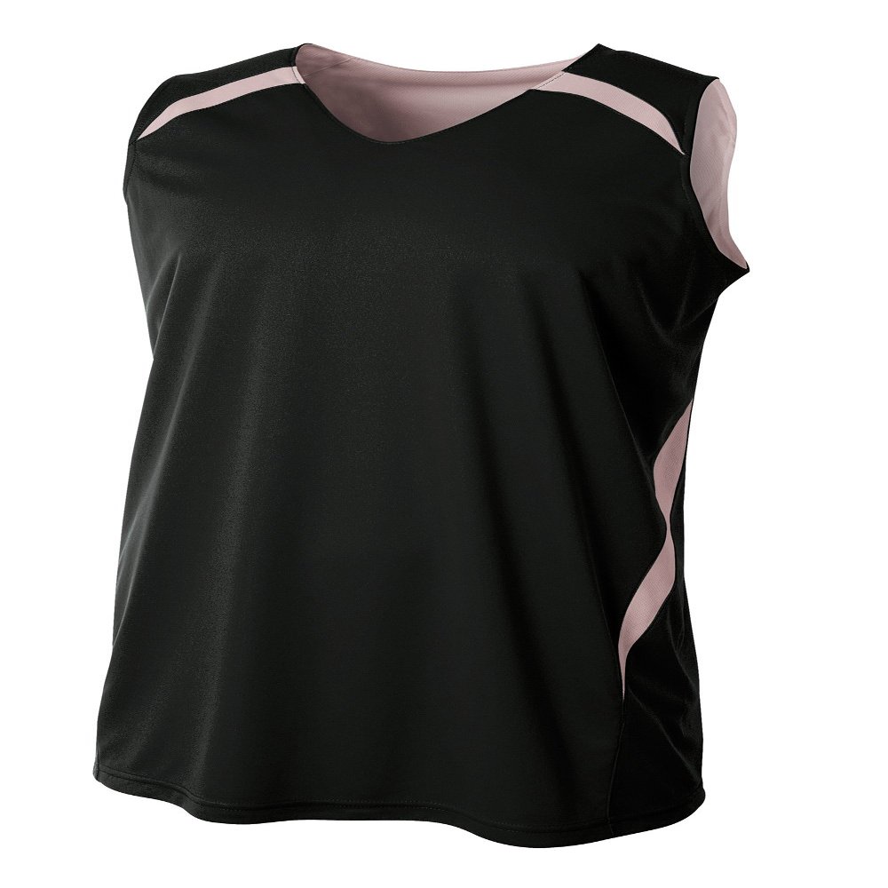 A4 Youth Double Double Jersey, Black/White, Large