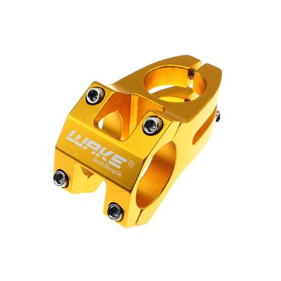 31.8 Stem 45mm Bike Stem Wake Mountain Bike Stem Short Handlebar Stem for Most Bicycle, Road Bike, MTB, BMX, Fixie Gear, Cycling (Aluminum Alloy, Gold)