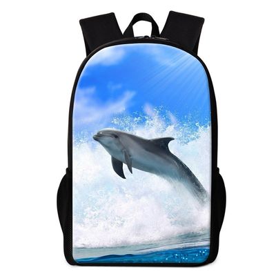 Dispalang Cute Dolphin Printing School Backpack for Children Cool Shark Bookbag
