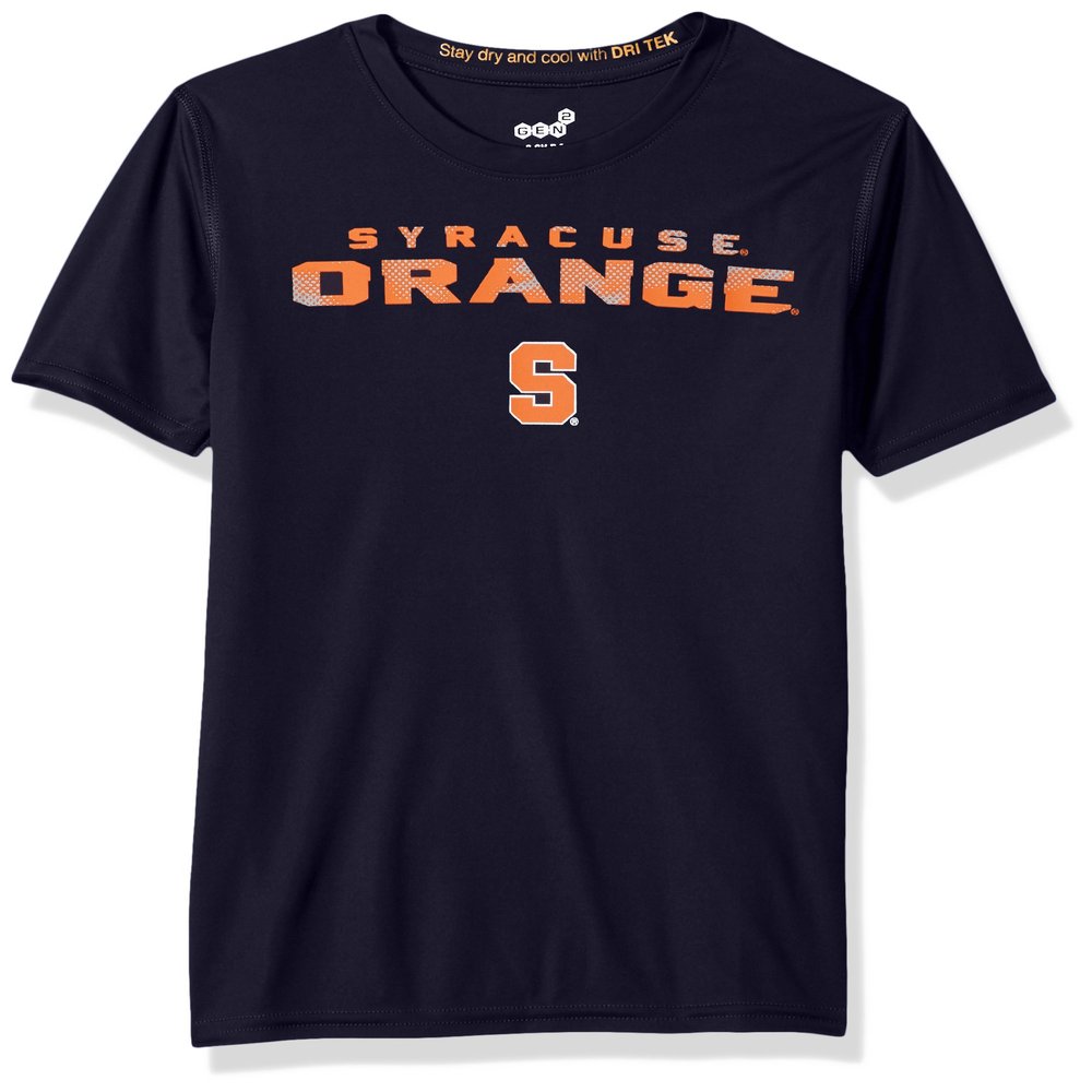 NCAA Syracuse Orange Youth Boys "Nebula" Dri-Tek Short Sleeve Tee, Dark Navy, Youth Medium(10-12)