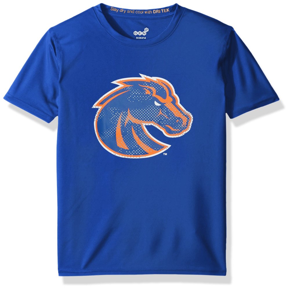 NCAA Boise State Broncos Youth Boys "Carbon Logo" Dri-Tek Short Sleeve Tee, Royal, Youth Large(14-16)