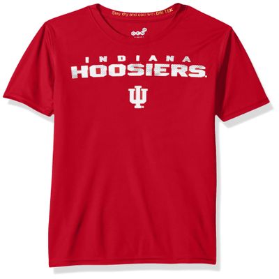 NCAA Indiana Hoosiers Youth Boys "Nebula" Dri-Tek Short Sleeve Tee, Victory Red, Youth Large(14-16)