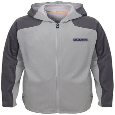 NCAA Connecticut Huskies Youth Boys "Delta" Full Zip Jacket, Magna Pique Heather, Youth Large(14-16)