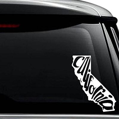 California State Map Decal Sticker For Use On Laptop, Helmet, Car, Truck, Motorcycle, Windows, Bumper, Wall, and Decor Size- [8 inch] / [20 cm] Tall / Color- Gloss White