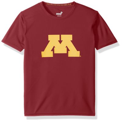 NCAA by Outerstuff NCAA Minnesota Golden Gophers Youth Boys "Carbon Logo" Dri-Tek Short Sleeve Tee, Burgundy, Youth Medium(10-12)