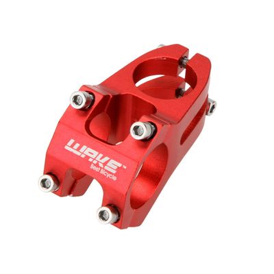 31.8 Stem 45mm Bike Stem Wake Mountain Bike Stem Short Handlebar Stem for Most Bicycle, Road Bike, MTB, BMX, Fixie Gear, Cycling (Aluminum Alloy, Red)
