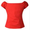 1950s Vintage Retro Dolores Top Rockabilly Pinup (US18, Red) view 2