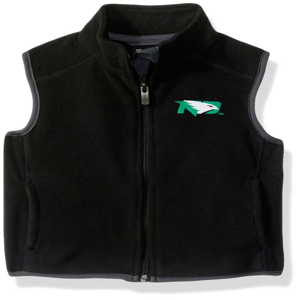 NCAA North Dakota Kids & Youth Boys "Scrimmage" Polar Fleece Vest, Black, Youth Large(14-16)