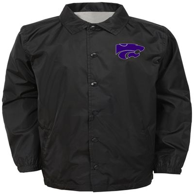 NCAA Kansas State Wildcats Youth Boys "Bravo" Coaches Jacket, Black, Youth Large(14-16)