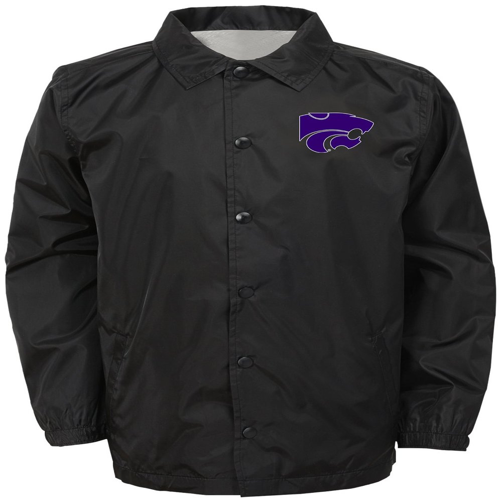 NCAA Kansas State Wildcats Youth Boys "Bravo" Coaches Jacket, Black, Youth Large(14-16)