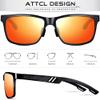 ATTCL Driving Polarized Sunglasses for Men: Lightweight Al-Mg Metal Frame UV400 Protection Classic Square for Travel Hiking 6560 black red view 3