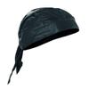 AES Black Leather Style Do Rag Doo Rag Skull Cap Head Wrap view 1