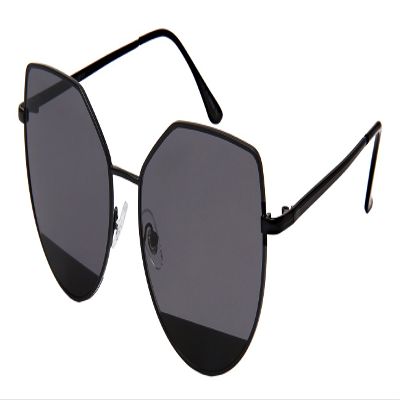 Edge I-Wear Fashionista Cateye Sunnies with Flat Colored Lens 3143-FLREV-3(BLK.sd)