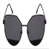 Edge I-Wear Fashionista Cateye Sunnies with Flat Colored Lens 3143-FLREV-3(BLK.sd) view 2