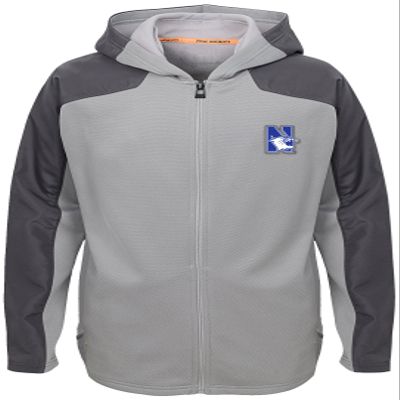 NCAA by Outerstuff NCAA Northwestern Wildcats Youth Boys "Delta" Full Zip Jacket, Magna Pique Heather, Youth Large(14-16)