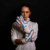 Renegade GK Talon Mirage Goalie Gloves with Pro-Tek Finger Savers | 4mm Hyper Grip & Duratek | White, Blue, Blue Soccer Goalkeeper Gloves (Size 8, Youth-Adult, Flat Cut, Level 2) view 3