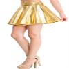 URBAN K Women's Shiny Metallic Liquid Mini Skirts and Shorts Costumes view 2